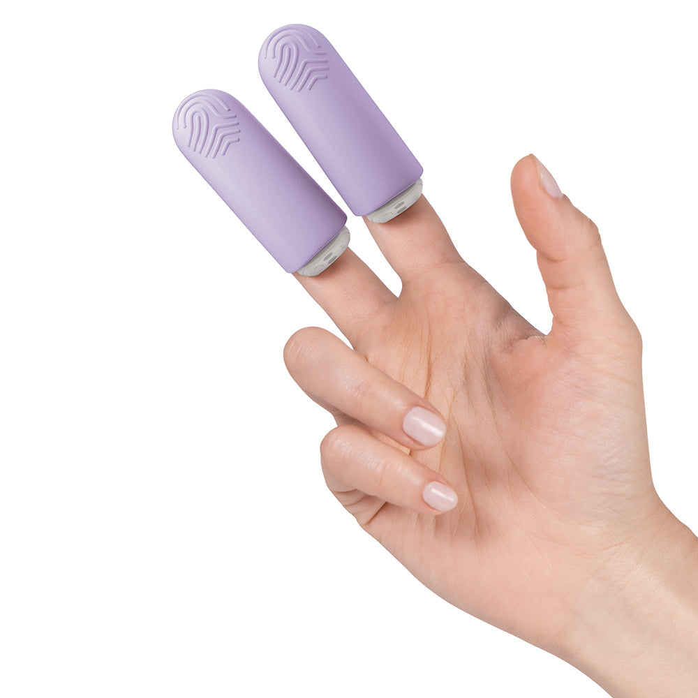JimmyJane Hello Touch Pro Rechargeable Finger Massagers with Remote Control - Lavender/White
