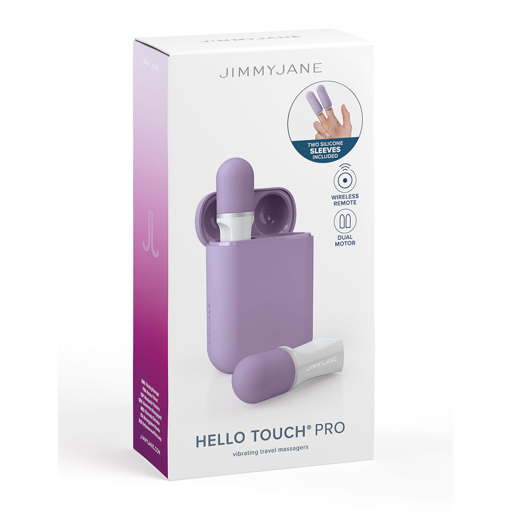 JimmyJane Hello Touch Pro Rechargeable Finger Massagers with Remote Control - Lavender/White