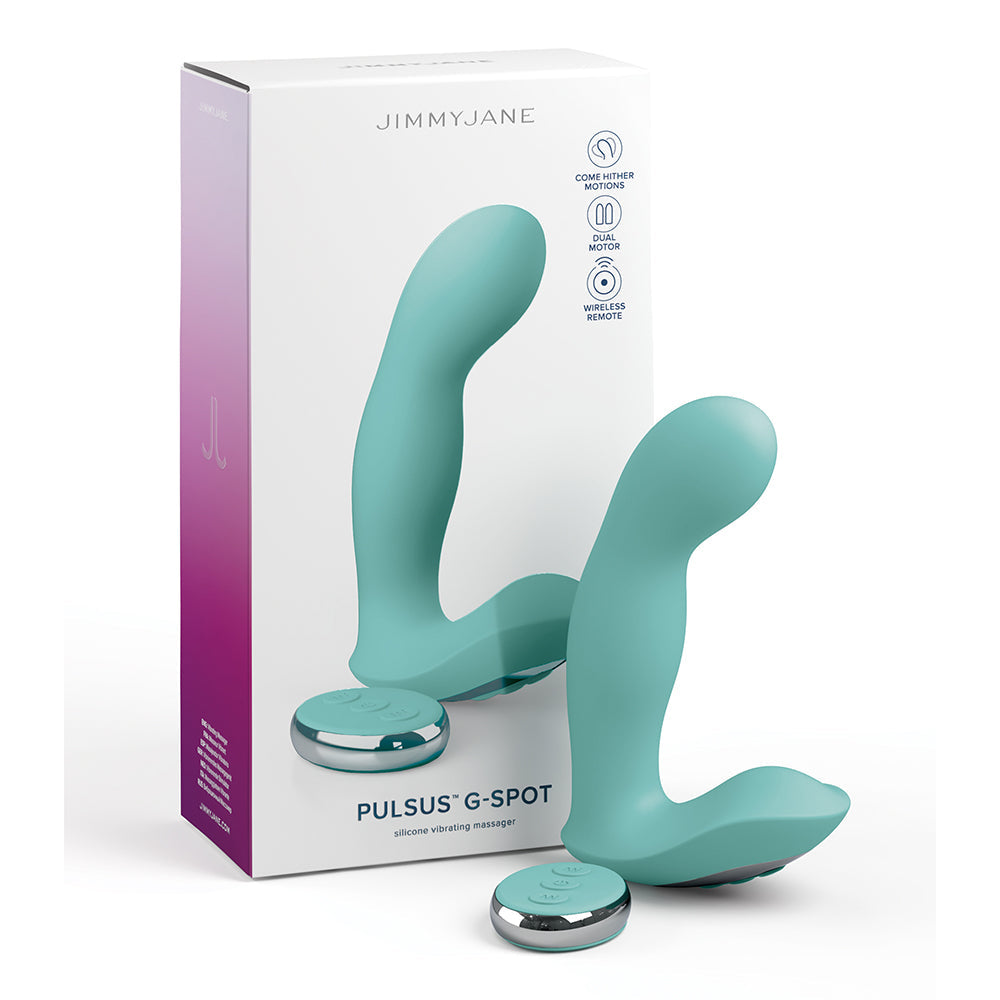 JimmyJane Pulsus G-Spot Rechargeable Silicone Dual Stimulator with Remote Control - Teal