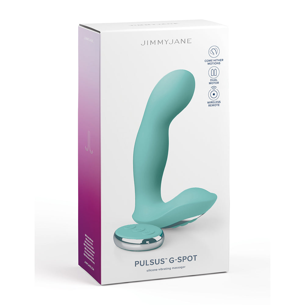 JimmyJane Pulsus G-Spot Rechargeable Silicone Dual Stimulator with Remote Control - Teal