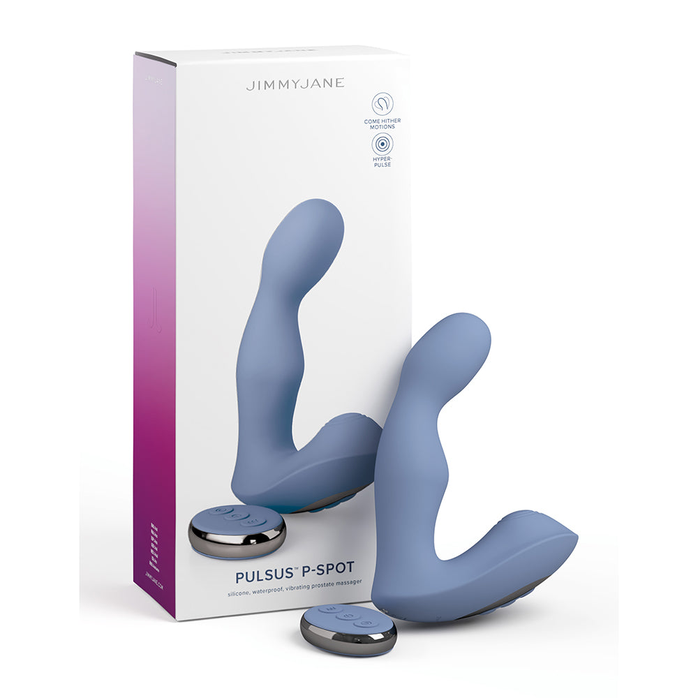 JimmyJane Pulsus P-Spot Rechargeable Silicone Dual Stimulator with Remote Control - Blue