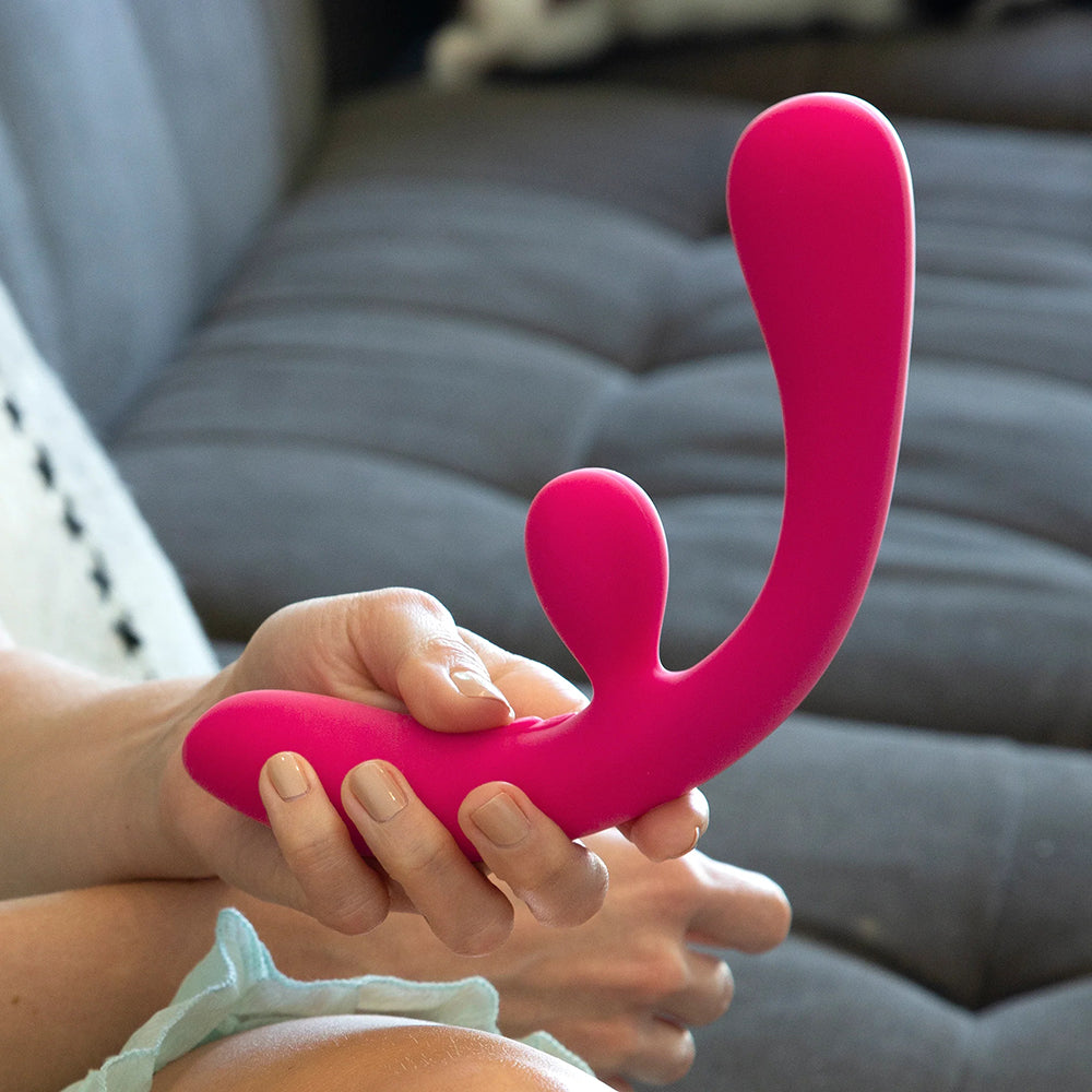 JimmyJane Reflexx Rabbit 3 Rechargeable Silicone Rabbit Vibrator - Fuchsia