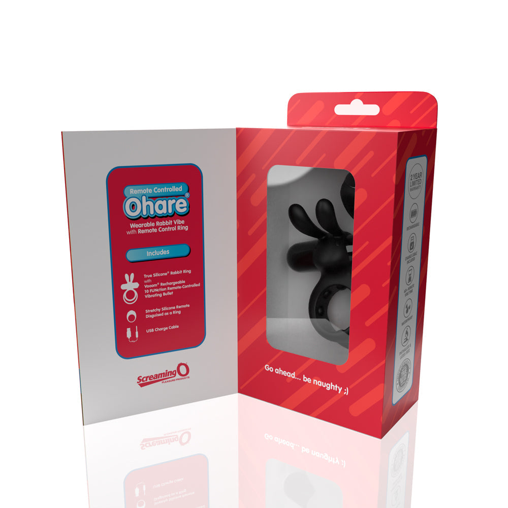 Screaming O Remote Controlled Ohare Vibrating Ring Black