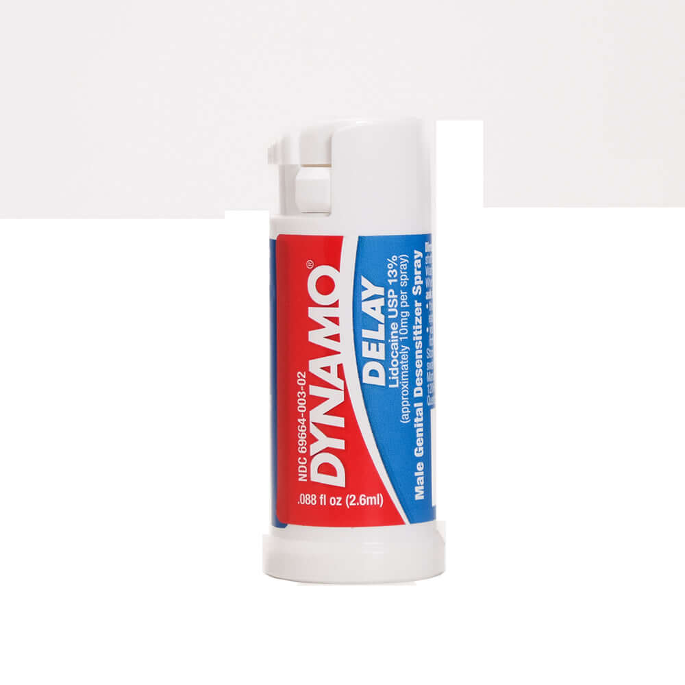 Dynamo Delay to Go Spray 0.88 Oz in a compact bottle for travel and convenience.