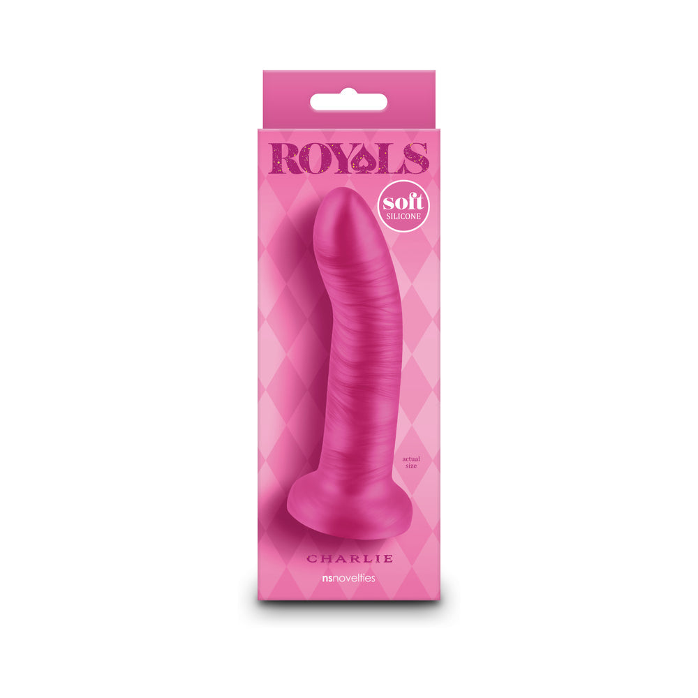 Royals Charlie 5 inch Metallic Curved Dildo Pink