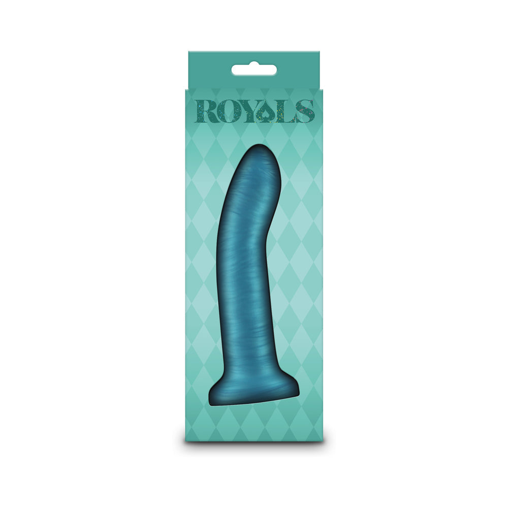 Royals Charlie 6 inches Metallic Curved Dildo Teal