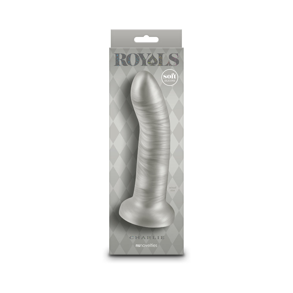 Royals Charlie 7 inches Metallic Curved Dildo Champagne
