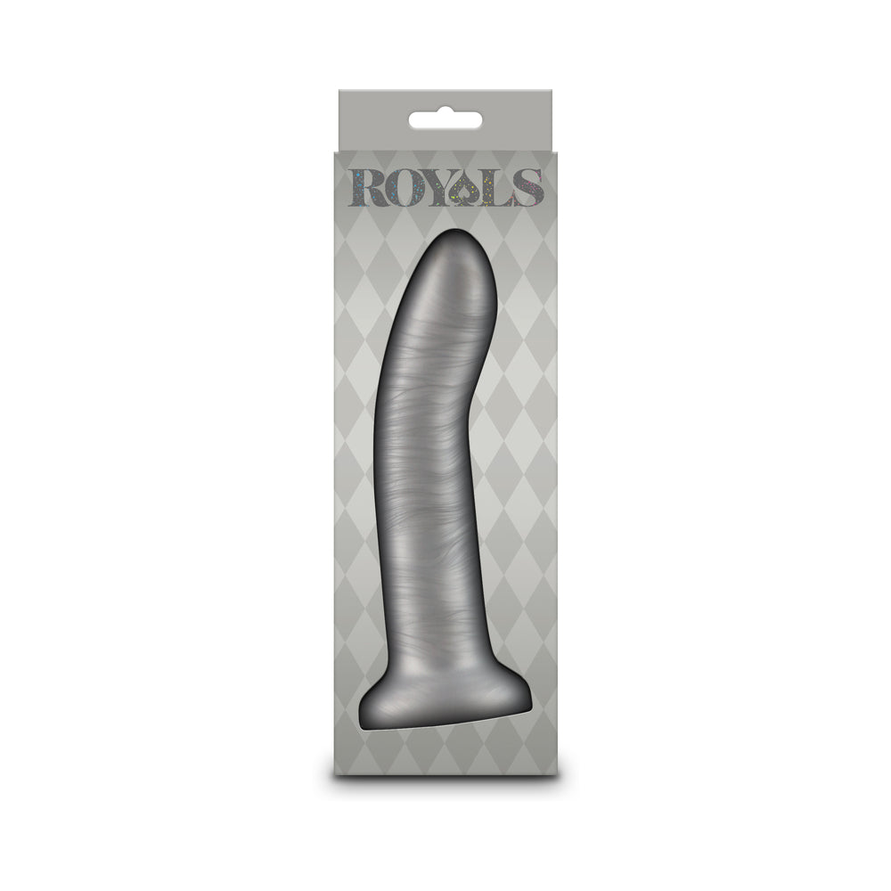 Royals Charlie 7 inches Metallic Curved Dildo Champagne