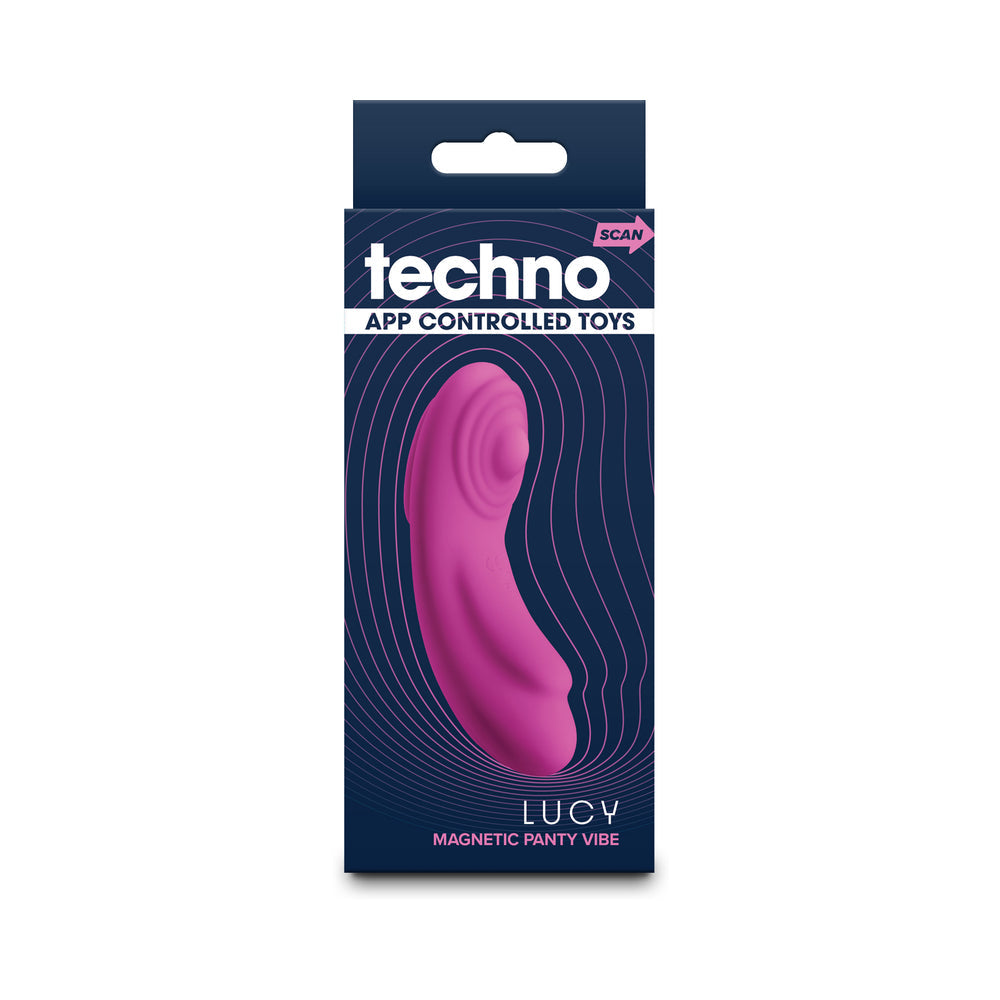Techno Lucy App-controlled Panty Vibe with Magnet Magenta packaging design, showing app-controlled functionality.