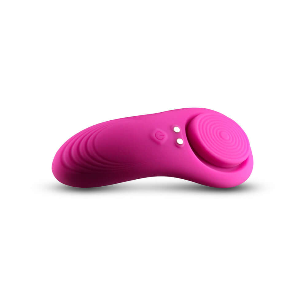 Techno Lucy App-controlled Panty Vibe with Magnet Magenta in vibrant pink silicone design.