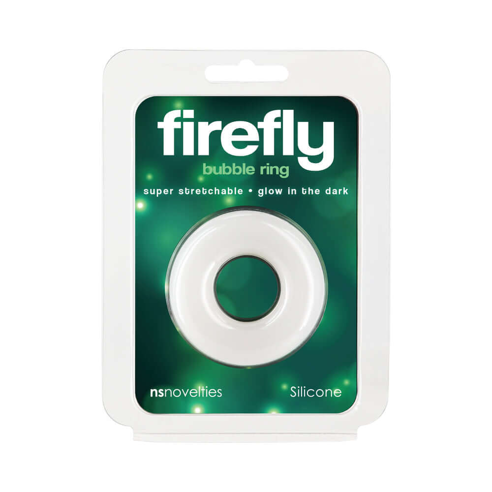 Firefly Bubble Ring Medium Glow-in-the-Dark Cock Ring White