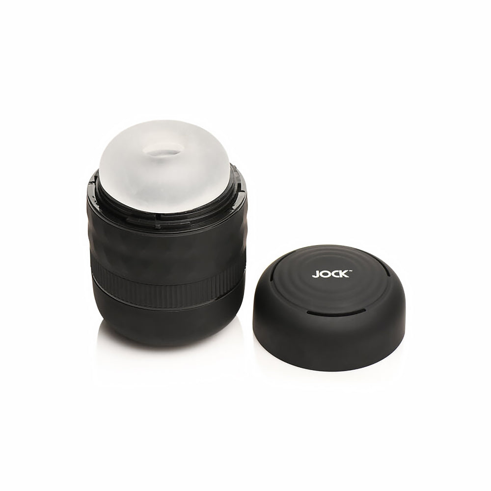 Jock Squeezable Tunnel Double Masturbator Clear