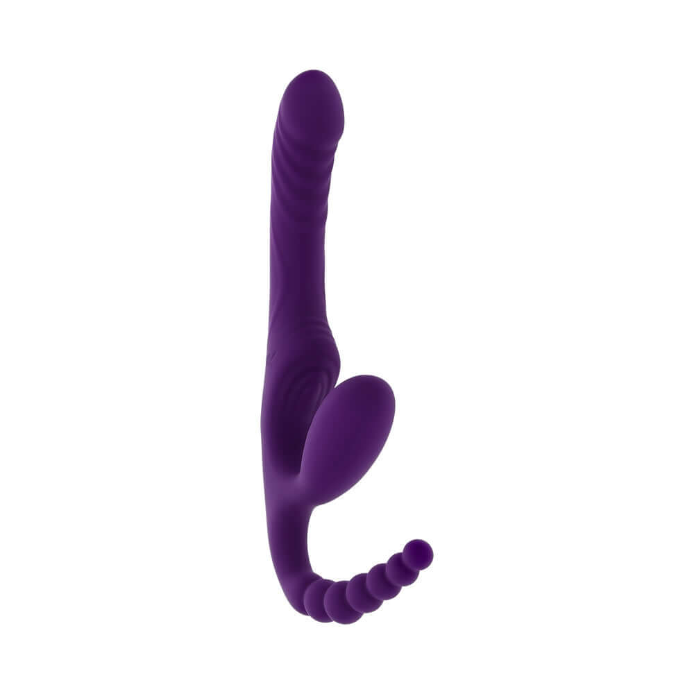 Playboy Pleasure Hug It Out Acai Massager, a purple triple-stimulation toy designed for full-body satisfaction.