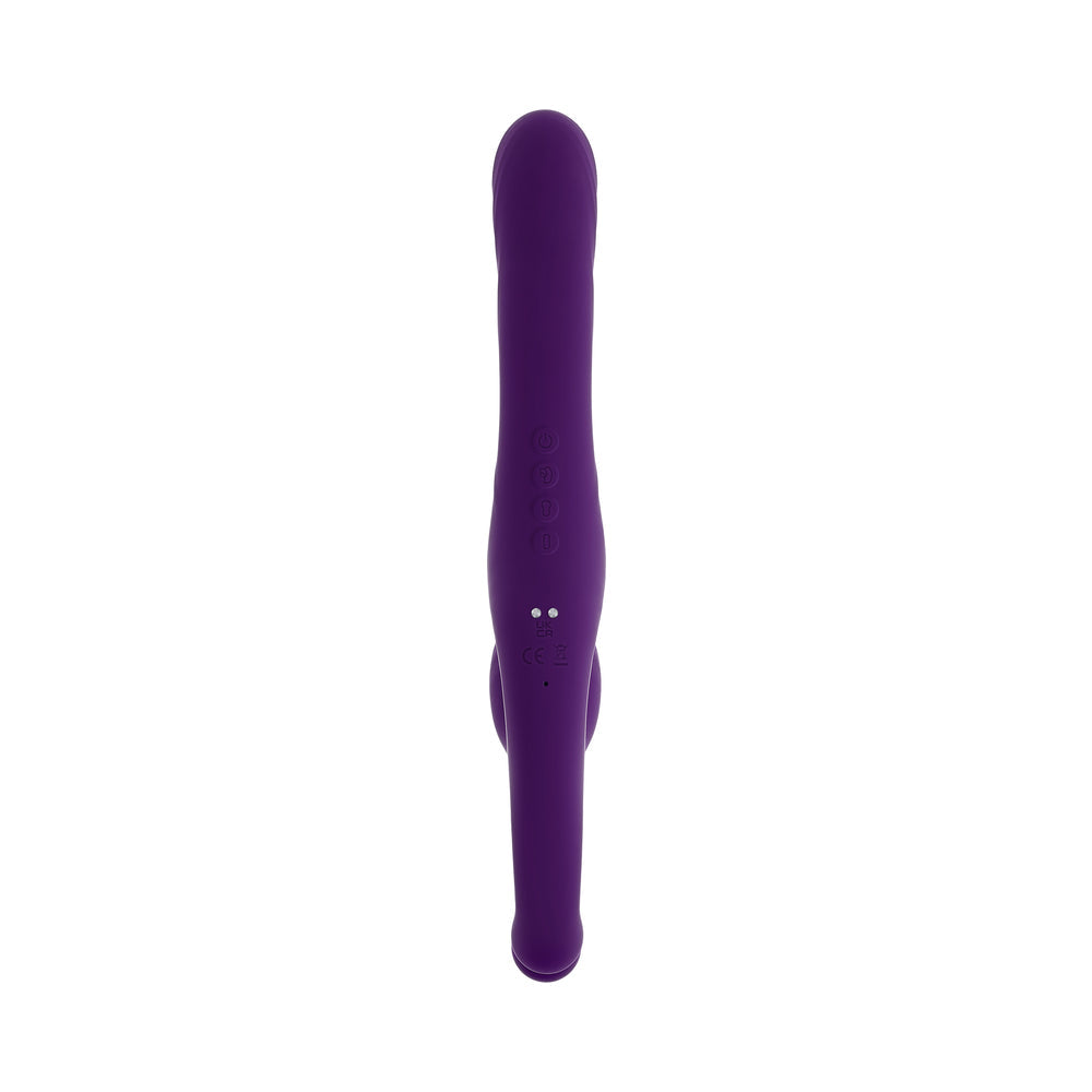 Playboy Pleasure Hug It Out Acai Massager in vibrant purple design showcasing its sleek and stimulating features.