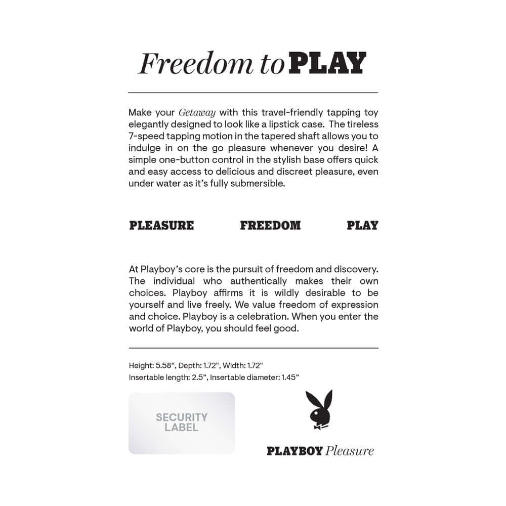 Playboy Getaway Vibrator White/Opal