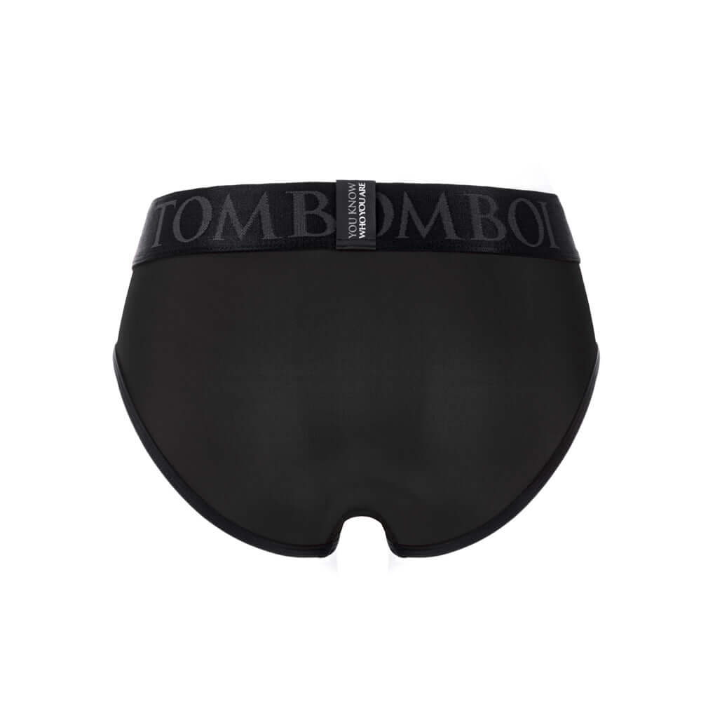 SpareParts Tomboi Cover Brief Style Underwear Harness Black M back view showing sleek design and comfortable fit.