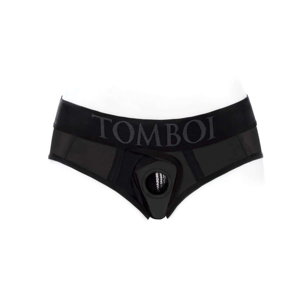 SpareParts Tomboi Cover Brief Style Underwear Harness Black 5XL with a smooth athletic fit and supportive design.