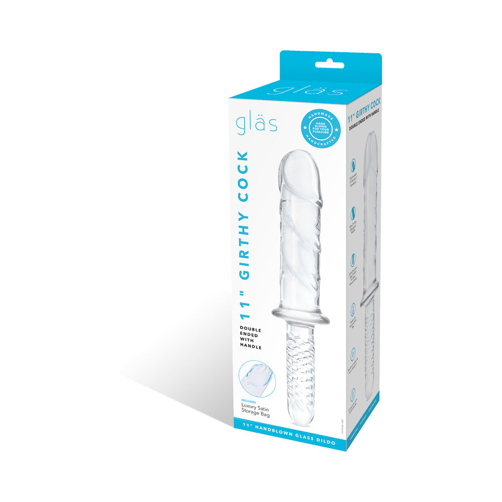 Glas 11 inches Girthy Cock Double Ended with Handle