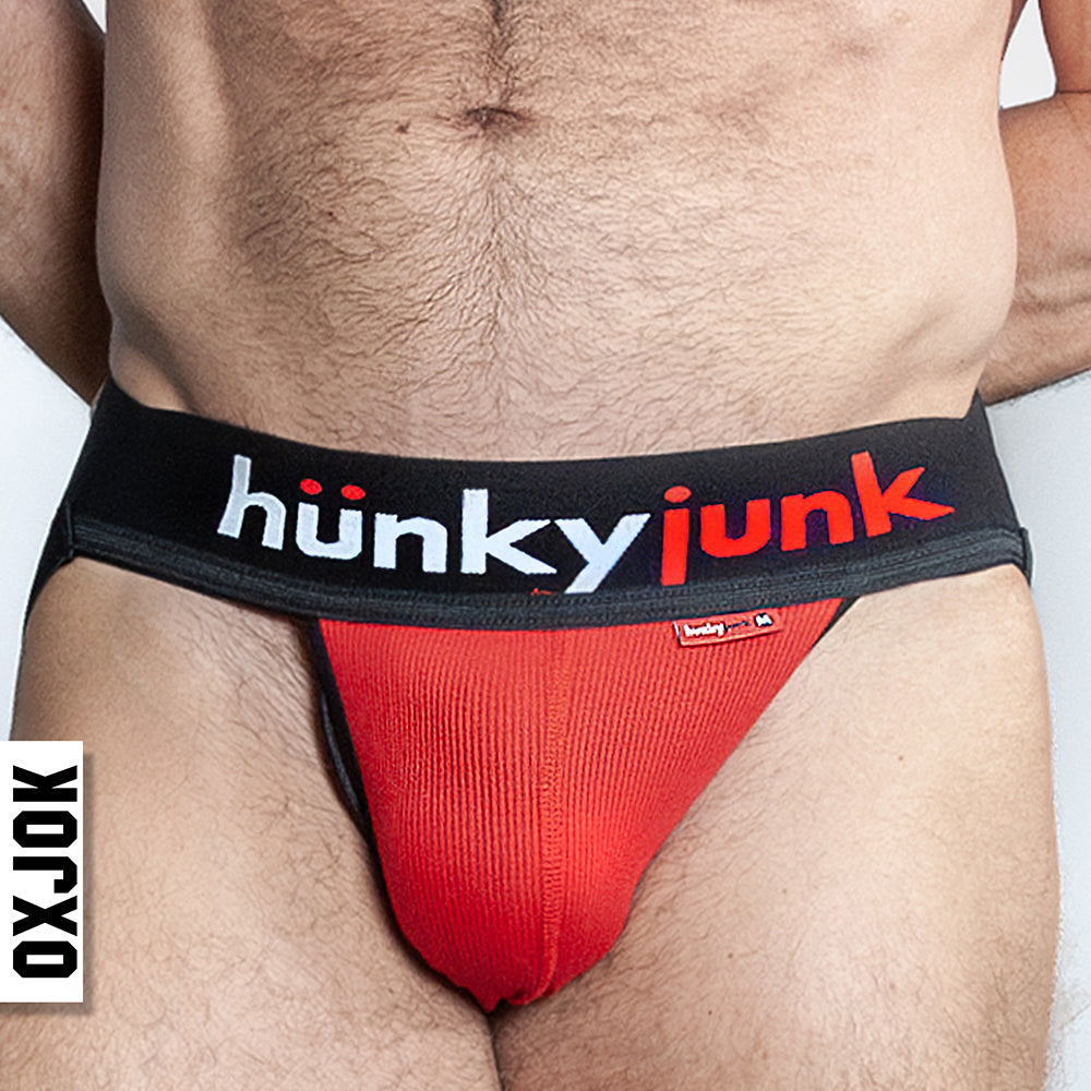 Oxballs Oxjok Hunker Comfy-Pouch Slider-Strap Jock Red Hot L