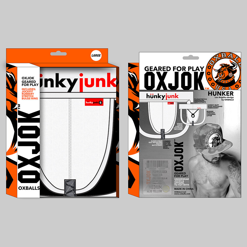 Oxballs Oxjok Hunker Comfy-Pouch Slider-Strap Jock White Snow XL