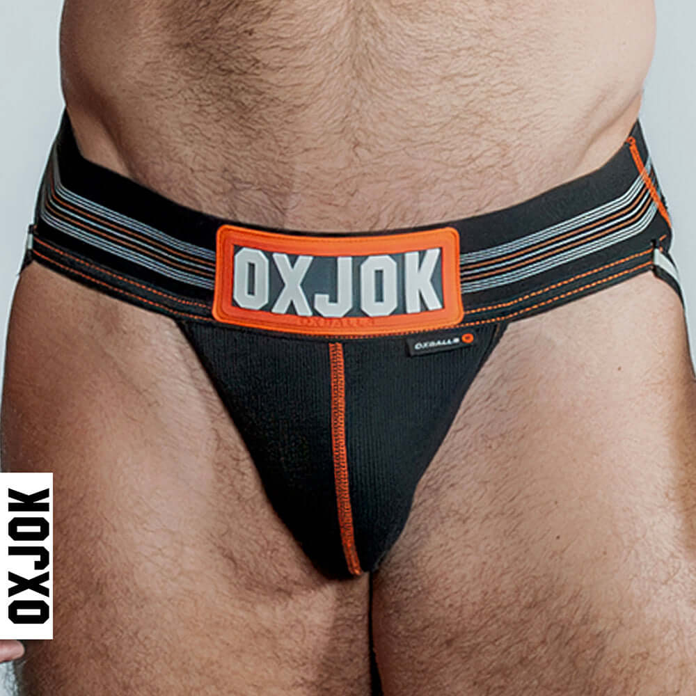 Oxballs Oxjok Slingjock Upthrust Slider-Strap Jock Black Iron L