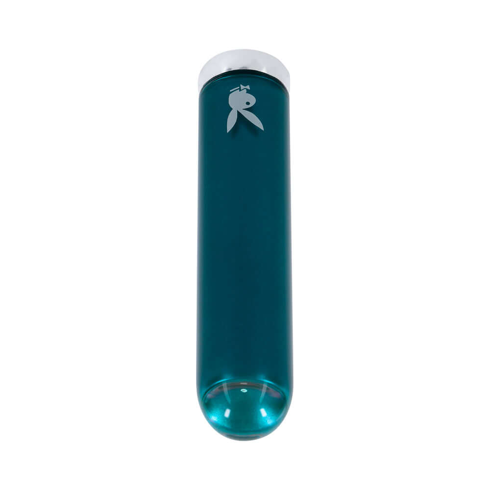 Playboy Emerald Rechargeable Vibrating Glass Mini Vibe Deep Teal