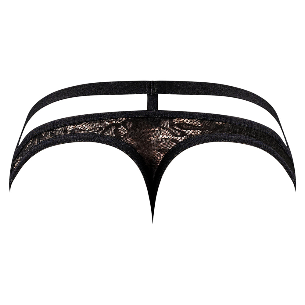 Male Power Lucifer Cut Out Strappy Thong Black S/M