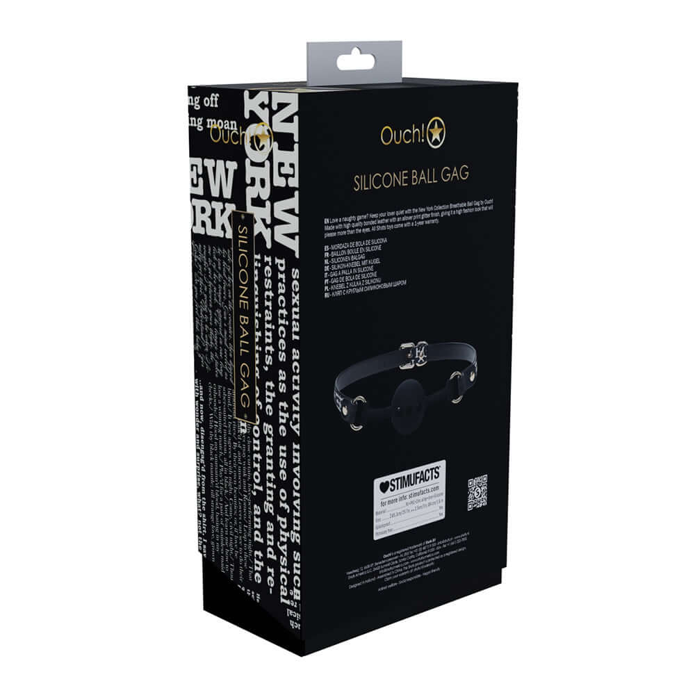 Ouch! International New York Collection Silicone Ball Gag