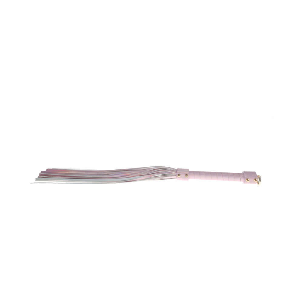 Ouch International Paris Collection Flogger Pink, a stylish bondage accessory featuring elegant design and soft strands.