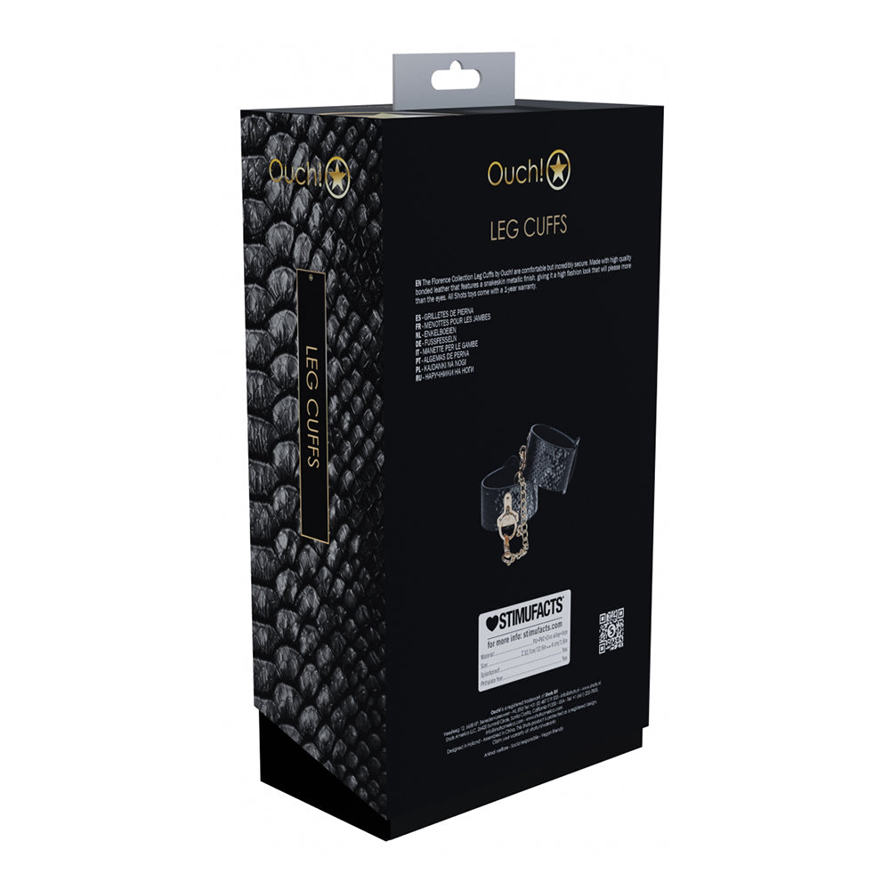 Ouch! International Florence Collection Leg Cuffs Black