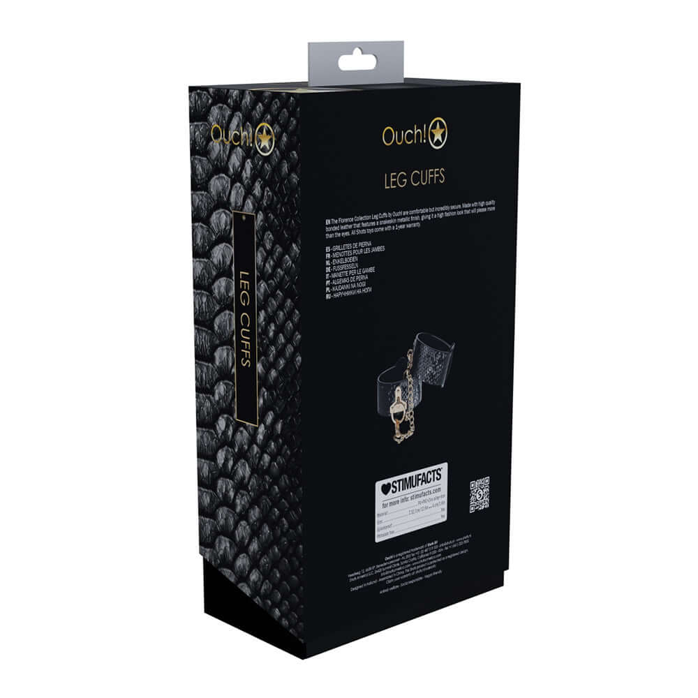 Ouch! International Florence Collection Leg Cuffs Black