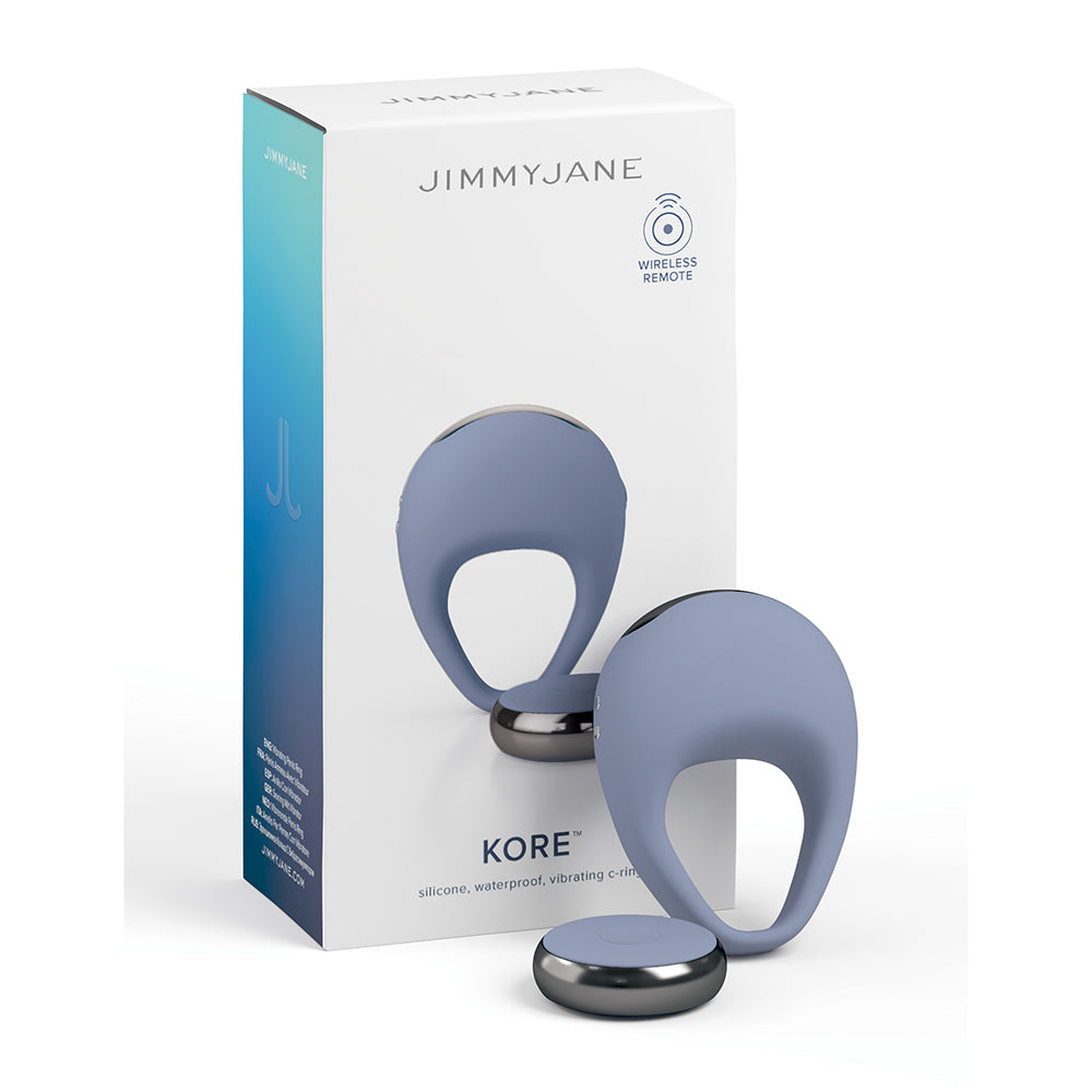 JimmyJane Kore Rechargeable Silicone Cock Ring with Remote Control - Blue