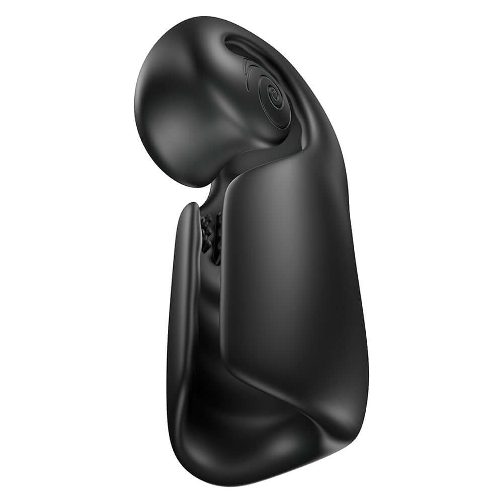 Snail Vibe SVibe Evo Rechargeable Masturbator Black side view showcasing its sleek design and ergonomic features.