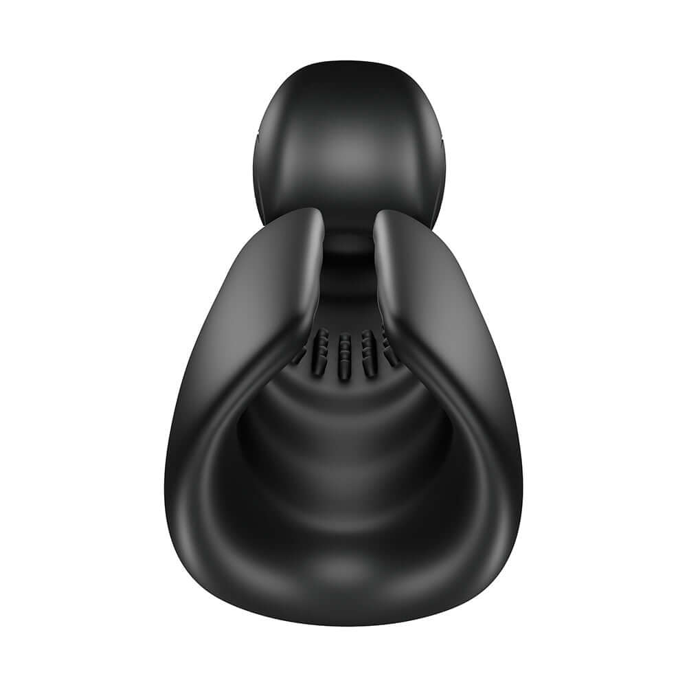 Snail Vibe SVibe Evo Rechargeable Masturbator Black top view showcasing its ergonomic design.