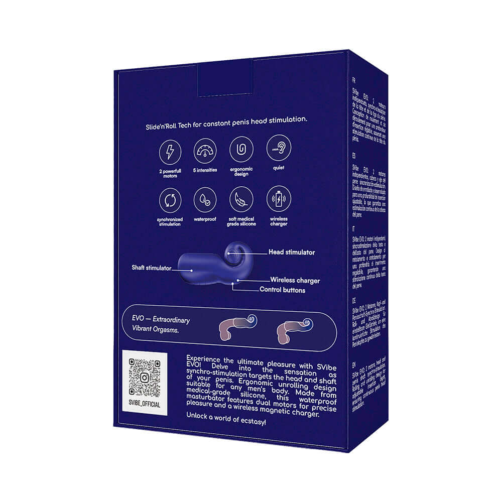 Snail Vibe SVibe Evo Rechargeable Masturbator Navy
