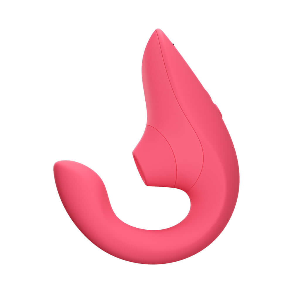 Womanizer Blend Rechargeable Silicone Vibrator with Clitoral Stimulator - Vibrant Rose