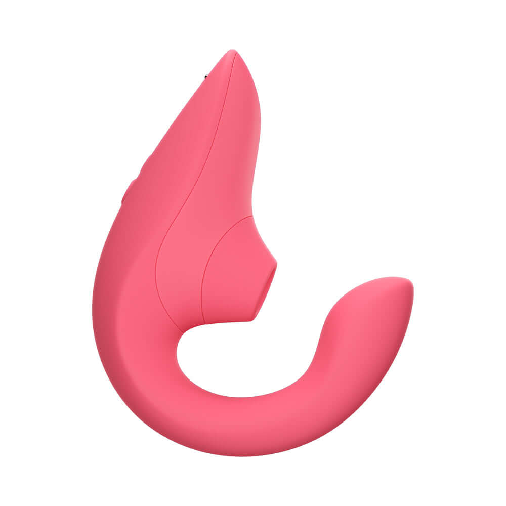 Womanizer Blend Rechargeable Silicone Vibrator with Clitoral Stimulator - Vibrant Rose