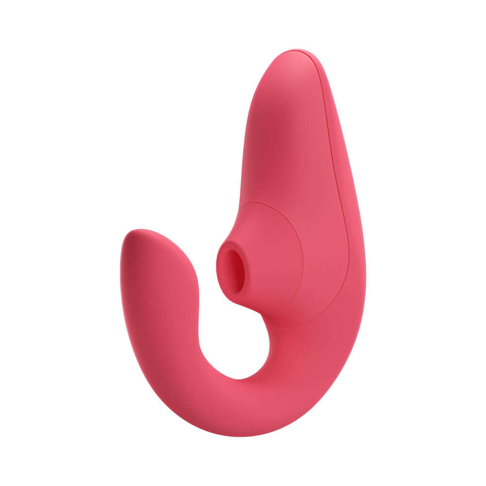 Womanizer Blend Rechargeable Silicone Vibrator with Clitoral Stimulator - Vibrant Rose