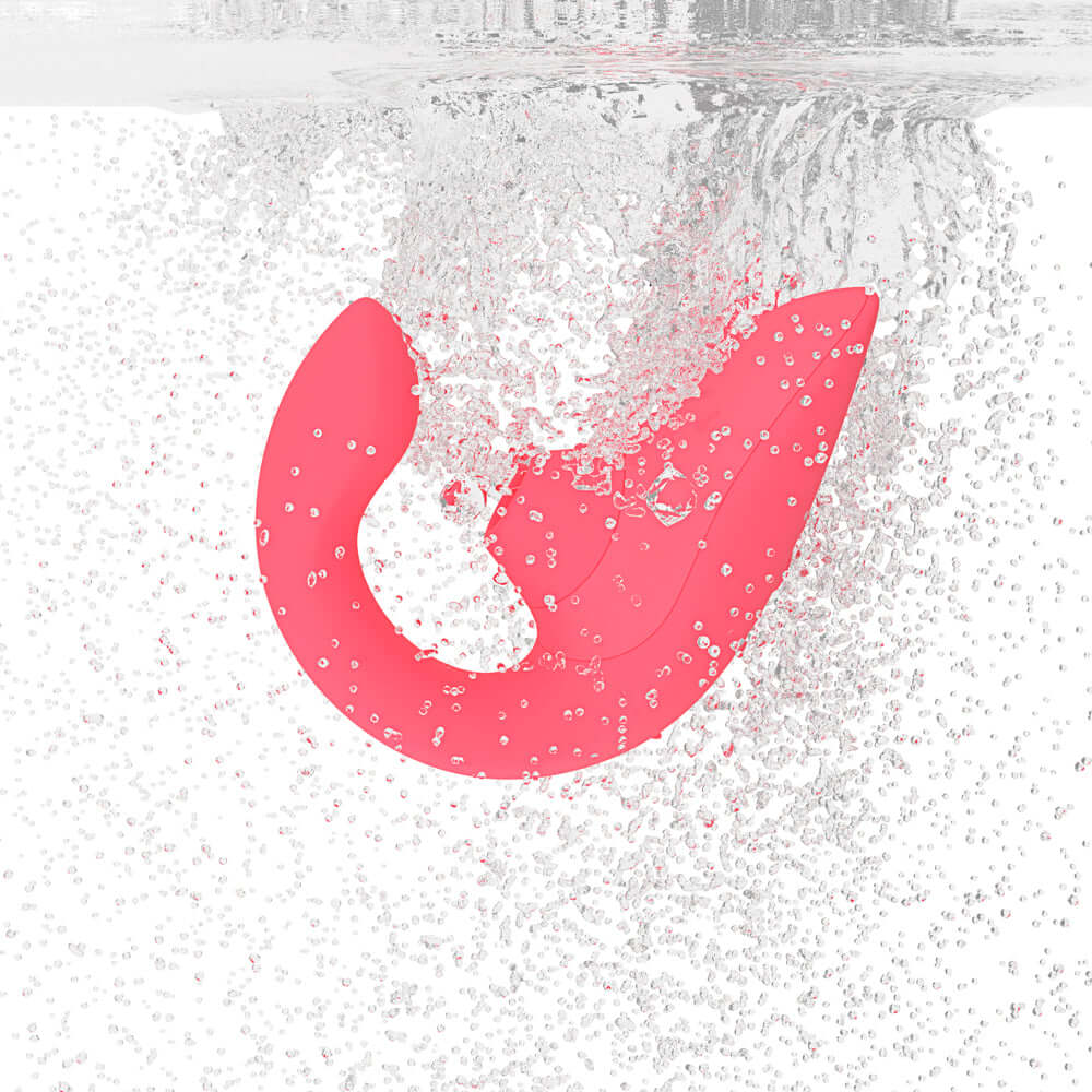 Womanizer Blend Rechargeable Silicone Vibrator with Clitoral Stimulator - Vibrant Rose