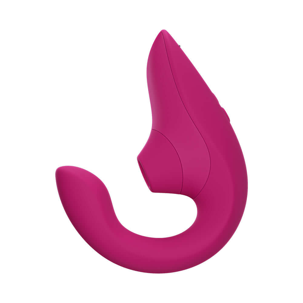 Womanizer Blend Rechargeable Silicone Vibrator with Clitoral Stimulator - Vibrant Pink