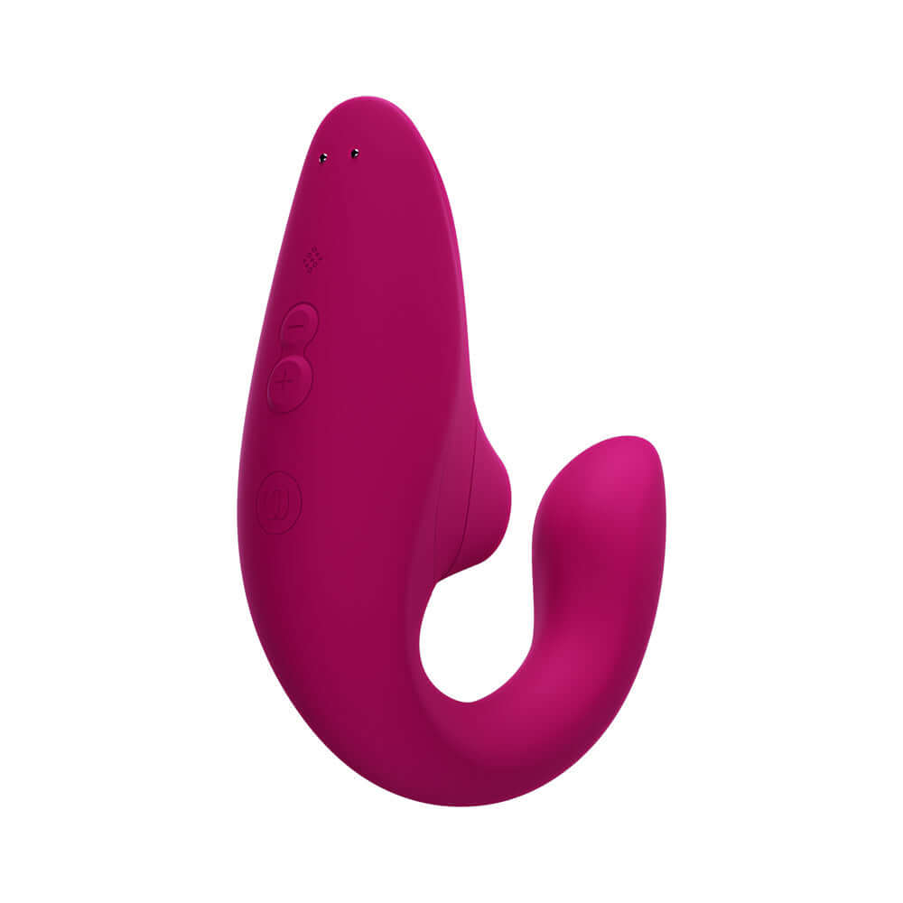 Womanizer Blend Rechargeable Silicone Vibrator with Clitoral Stimulator - Vibrant Pink