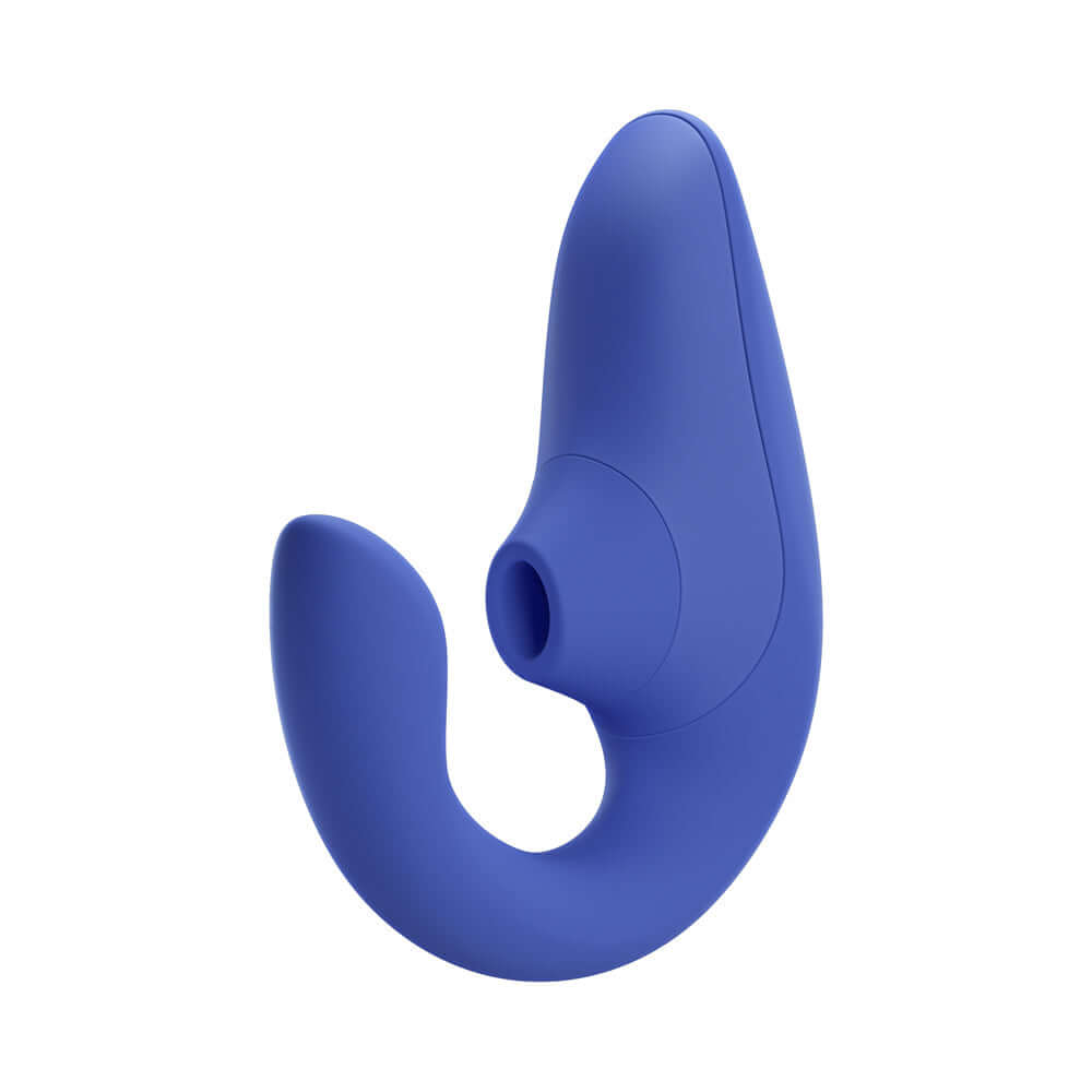 Womanizer Blend Rechargeable Silicone Vibrator with Clitoral Stimulator - Vibrant Blue