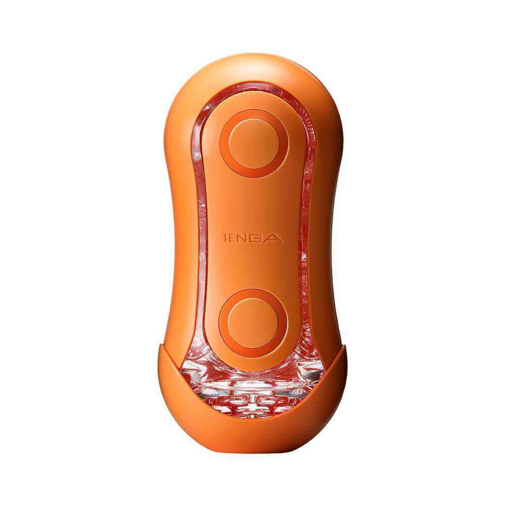 Tenga Flip Orb Sunset Orange Stroker designed for unique sensations and stimulation with inner orbs and soft elastomer.