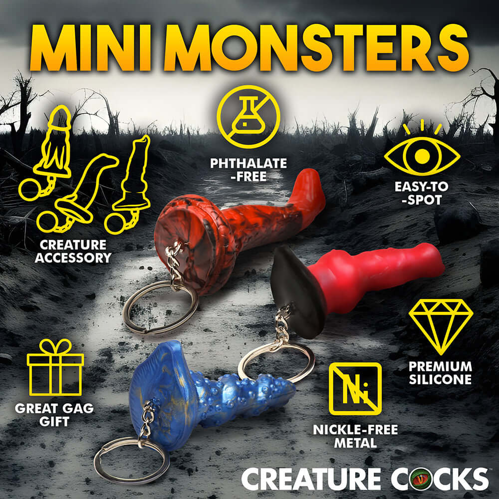 Creature Cocks Hell-Hound, Lord Kraken & King Cobra Silicone Keychain Set