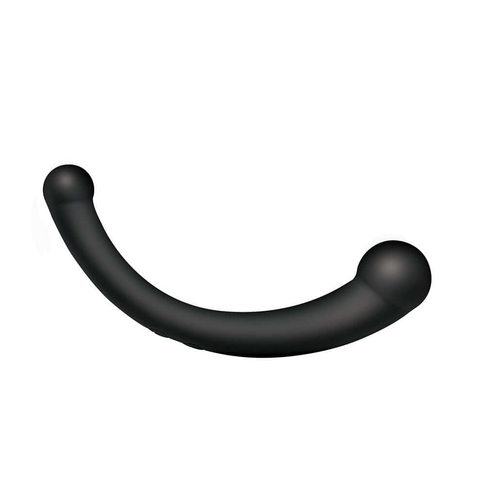 Master Series 10X Vibra-Crescent Vibrating Silicone Dual Ended Dildo Black