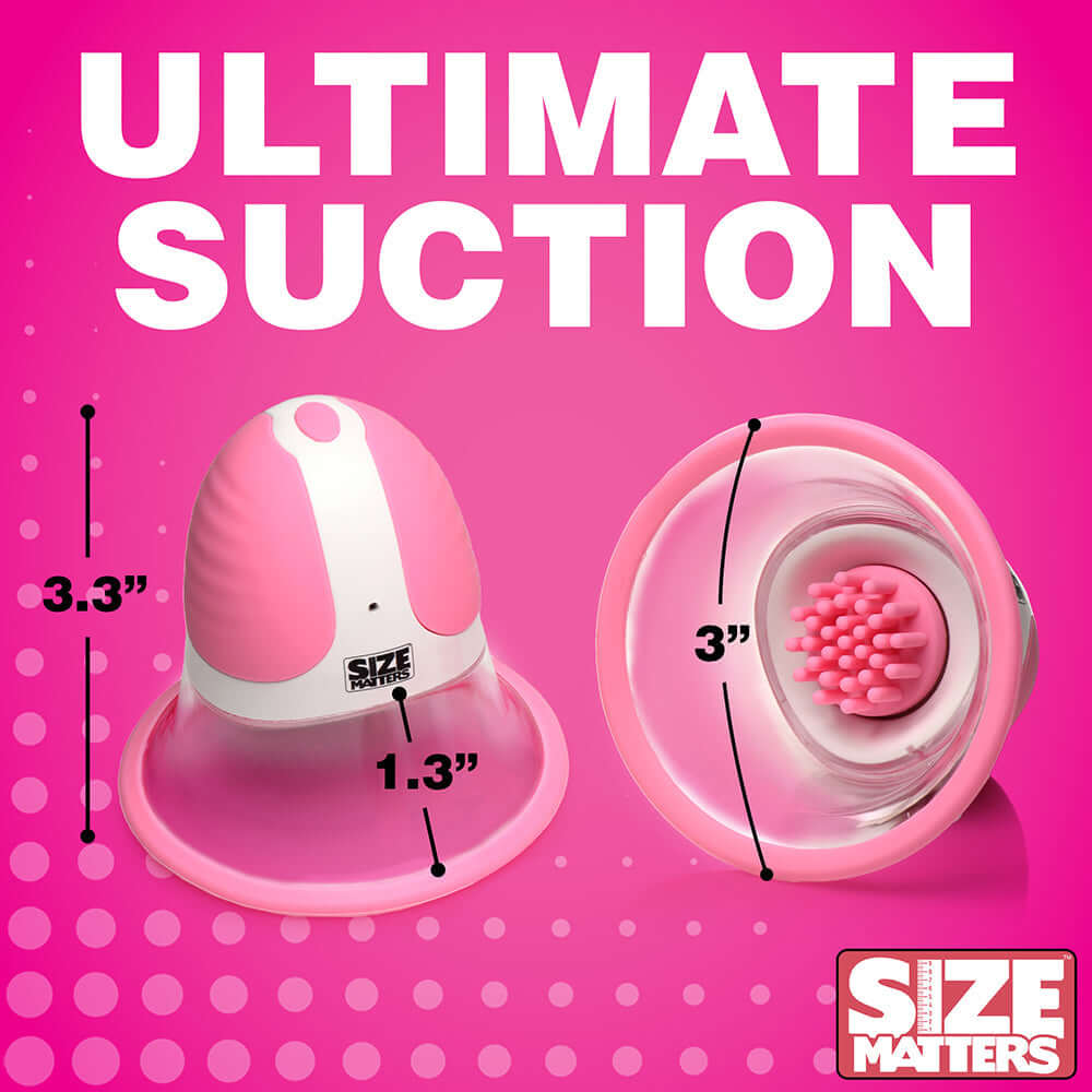 Size Matters 10X Rotating Silicone Nipple Suckers with 4 Attachments Pink