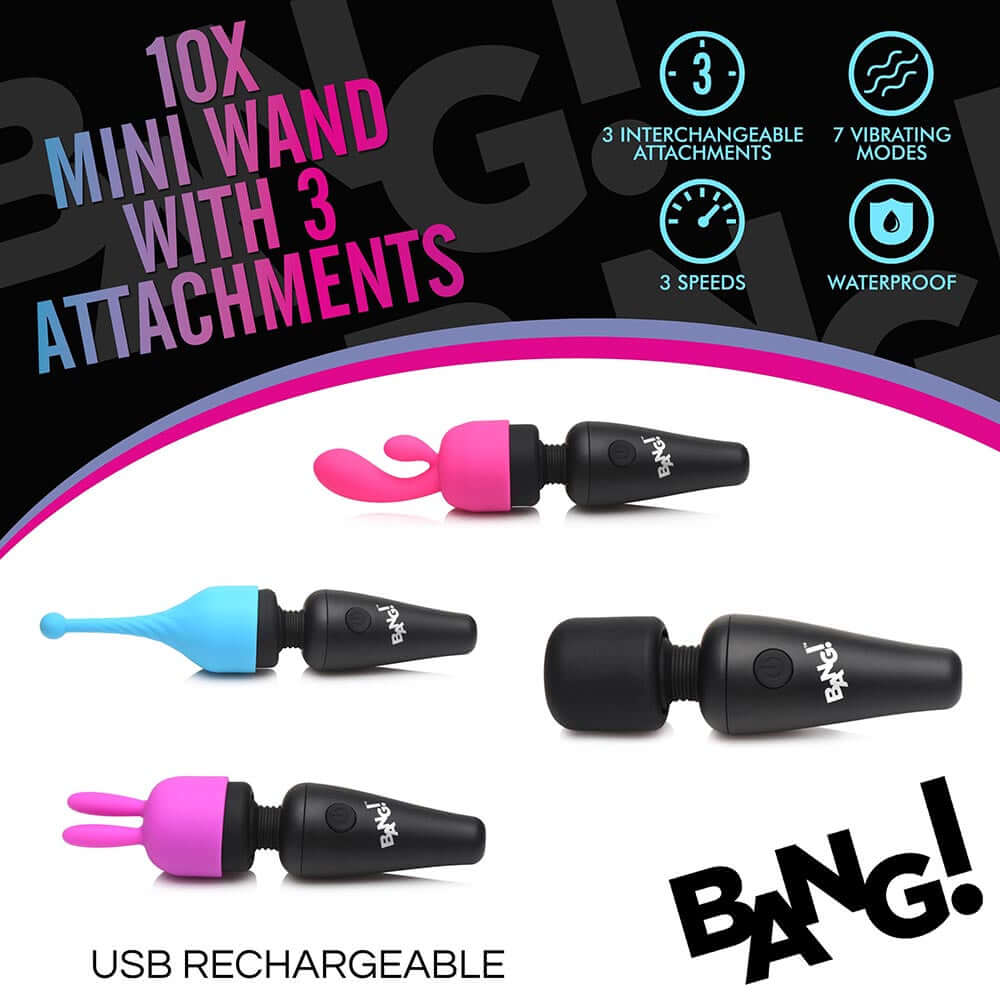 BANG! 10X Mini Wand with 3 Attachments