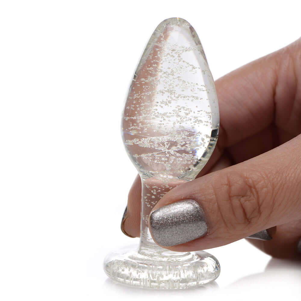 Booty Sparks Glow-in-the-Dark Glass Anal Plug Small
