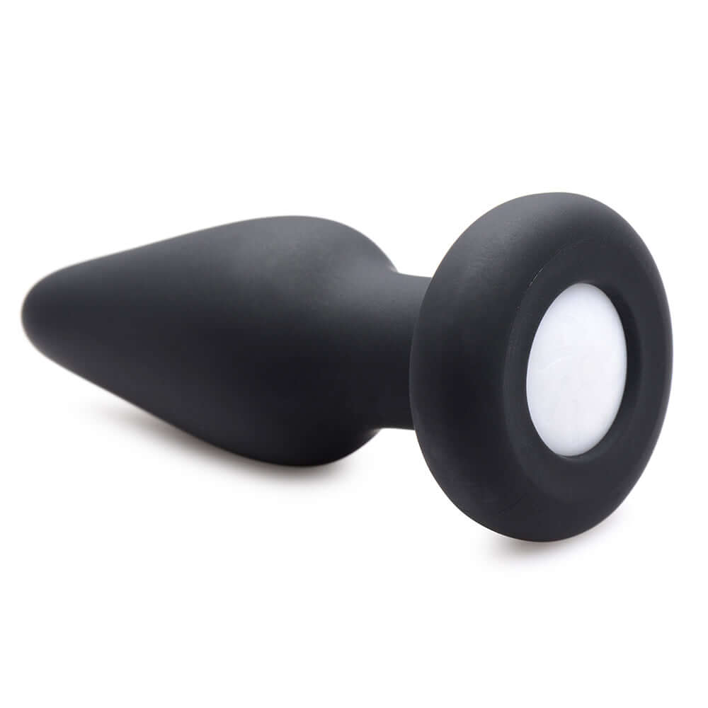 Booty Sparks Silicone Light Up Anal Plug S with sleek black design and LED light feature.