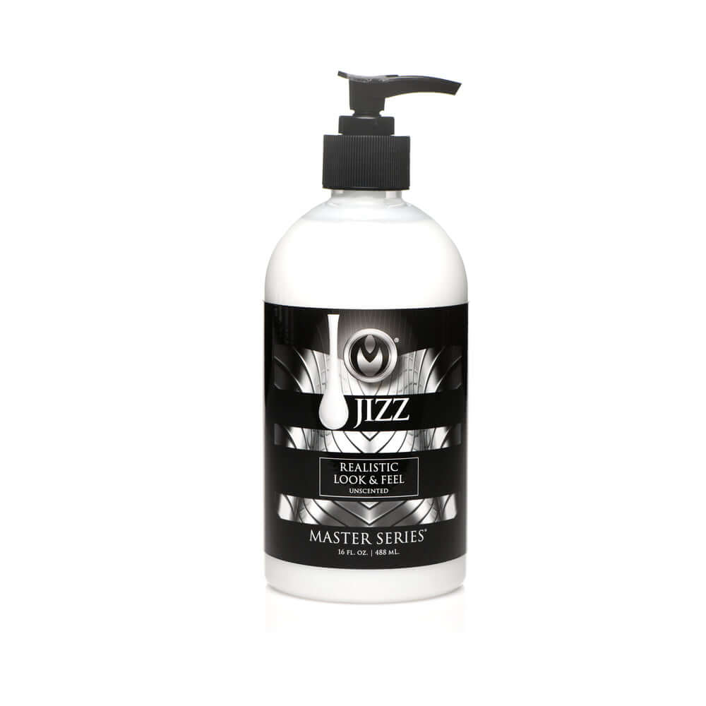 Master Series Unscented Water Based Jizz Lubricant 16 oz. bottle with pump for realistic look and feel.